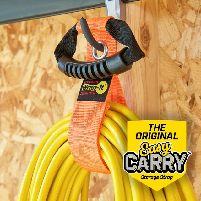Alt view image 7 of 7 - Easy-Carry Straps - 17 (2-Pack) Blaze Orange with Grommet Extension Cord Hanger Carrying Straps for RV Accessories