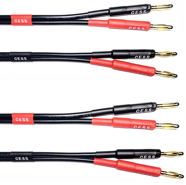 Alt view image 5 of 6 - Banana Plug Speaker Cable, 12AWG, 2-Pack (6 Feet) Soft tinned-copper wiring for dependable speaker connections