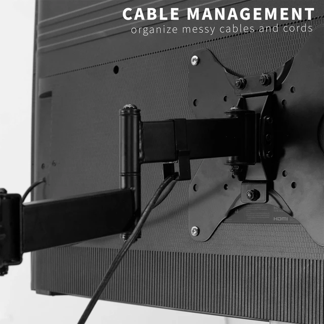 Alt view image 7 of 7 - Black Pole Mounted TV Arm, 32-55 in Screens, MOUNT-POLE4A Universal, Heavy Duty Steel Design, Full Motion TV Mount, Max VESA 400x400mm, Fits 1.1-1.9 in Diameter Poles, Holds 55 lbs