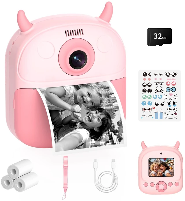Main image of Kids Camera Instant Print, Birthday Gift for Kids Age 3-12, Selfie Digital Camera with 1080P Video & 2.4" Screen, Toddler Camera for 4 5 6 7 8 9 Year Old Boys Girls