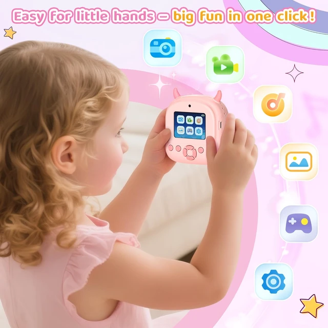Alt view image 3 of 7 - Kids Camera Instant Print, Birthday Gift for Kids Age 3-12, Selfie Digital Camera with 1080P Video & 2.4" Screen, Toddler Camera for 4 5 6 7 8 9 Year Old Boys Girls