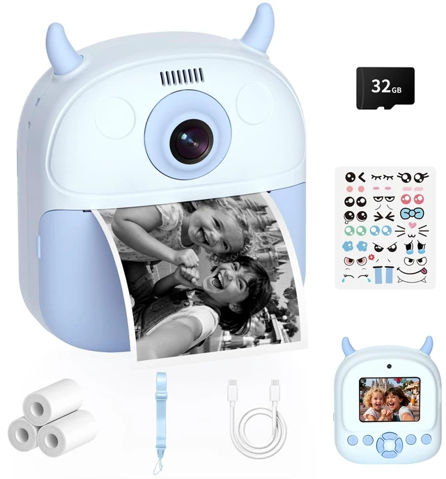 Main image of Kids Camera Instant Print, Birthday Gift for Kids Age 3-12, Selfie Digital Camera with 1080P Video & 2.4" Screen, Toddler Camera for 4 5 6 7 8 9 Year Old Boys Girls