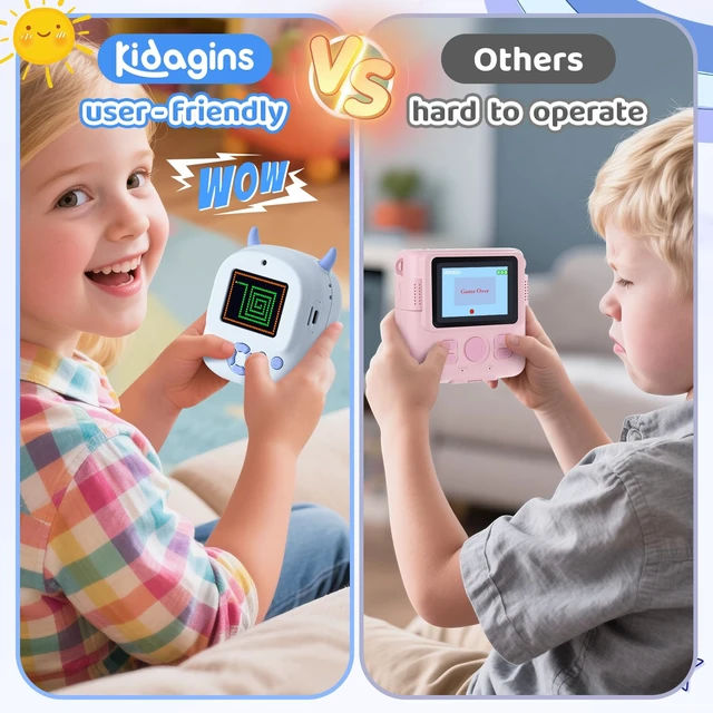 Alt view image 7 of 7 - Kids Camera Instant Print, Birthday Gift for Kids Age 3-12, Selfie Digital Camera with 1080P Video & 2.4" Screen, Toddler Camera for 4 5 6 7 8 9 Year Old Boys Girls