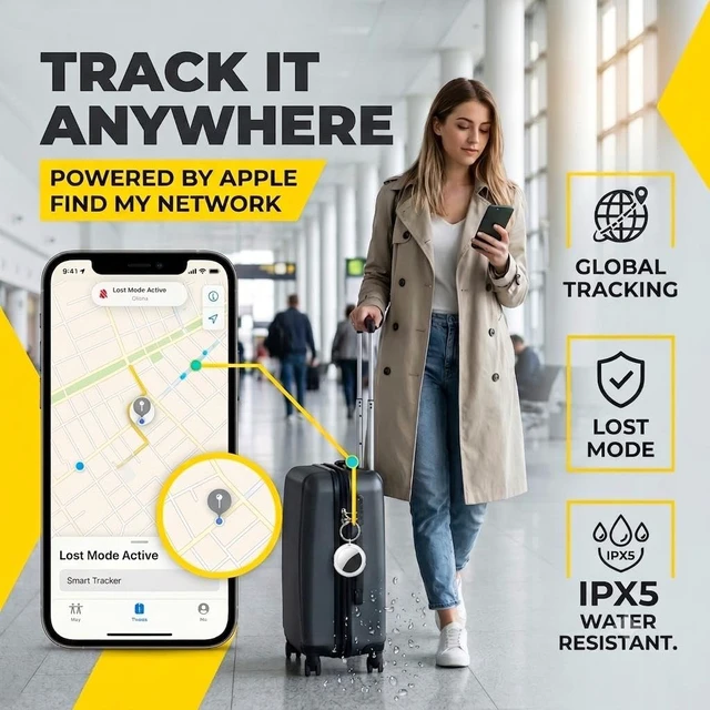 Alt view image 4 of 7 - 4 Pack Bluetooth Tracker Tags for Apple Find My MFi Certified Key Finder No Subscription Required Replaceable Battery Loud Alarm Water-Resistant Air Tracker Tags for Keys Wallets Luggage and Pets
