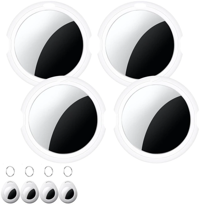 Main image of 4 Pack Bluetooth Tracker Tags for Apple Find My MFi Certified Key Finder No Subscription Required Replaceable Battery Loud Alarm Water-Resistant Air Tracker Tags for Keys Wallets Luggage and Pets