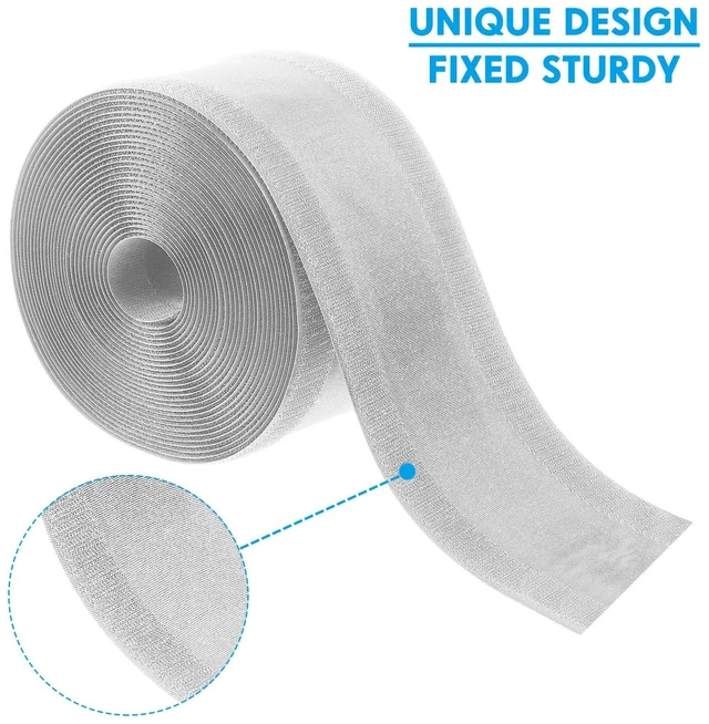 Alt view image 3 of 7 - Carpet Cord Cover Floor Cable Protector, 4 Inch X 50 Feet, Gray Hook Loop Adhesive Design, Carpet Wire Cover, Floor Cable Management, Prevents Tripping, for Office Carpet Organized Protect