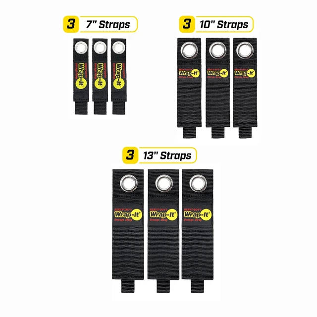 Alt view image 3 of 7 - Heavy-Duty Straps - Assorted 9-Pack Extension Cord Hanger Cord Straps for Garage Storage and Organization
