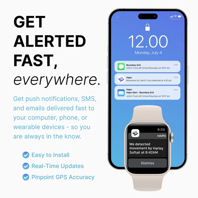 Alt view image 4 of 6 - GPS Tracker for Vehicles, 1-Year Battery, 1-Month Service Included Geofence, speed & movement alerts. Time Machine history, 4G worldwide. For RVs, boats, equipment & assets