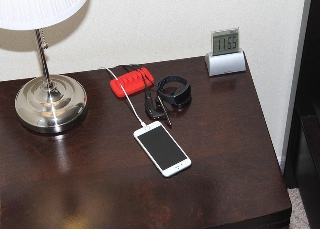 Alt view image 3 of 7 - Heaviest Cable Organizer on the Market! Compact and Weighted Desktop Cord Holder for Desk and Nightstand, Eco-Friendly Silicone, No Bad Smell, Bundled with 4 Reusable Cable Ties! (Red)