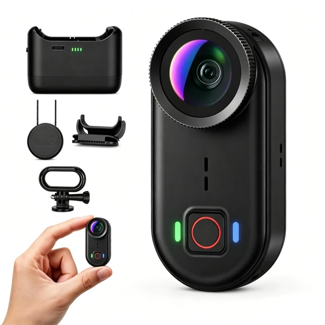 Main image of 4K Mini Body Action Cameras POV Body Cam, 64GB Sports Camera with Audio Video Recording, Portable WiFi Magnetic Wearable Waterproof Thumb Camera for Motorcycle Vlogging Skiing Cycling Hiking-Black