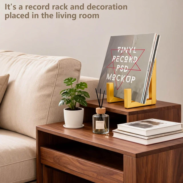 Alt view image 5 of 7 - Metal Vinyl Record Album Display Holder Stand 8-15 LPs,Golden 8-15 LPs,Metal Vinyl Record Stand