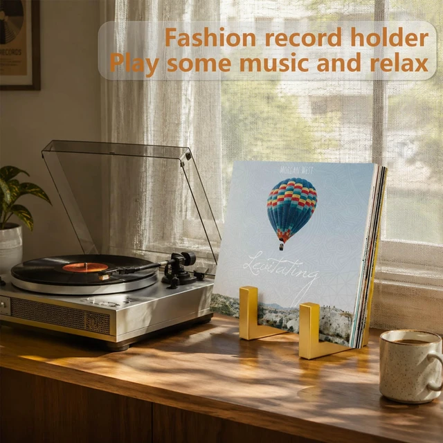 Alt view image 6 of 7 - Metal Vinyl Record Album Display Holder Stand 8-15 LPs,Golden 8-15 LPs,Metal Vinyl Record Stand