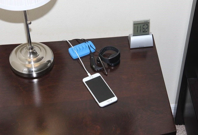Alt view image 3 of 7 - Heaviest Cable Organizer on the Market! Compact and Weighted Desktop Cord Holder for Desk and Nightstand, Eco-Friendly Silicone, No Bad Smell, Bundled with 4 Reusable Cable Ties! (Blue)