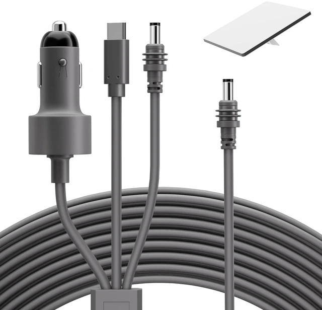 Main image of Starlink Mini 3 in 1 Power Cable 32.8FT with 18V Booster, 100W+ USB C 10M Starlink Mini DC Power Cable 12-24V Cigarette Lighter Plug and DC Power Cable Cord, Steady 18V Output Plug and Play