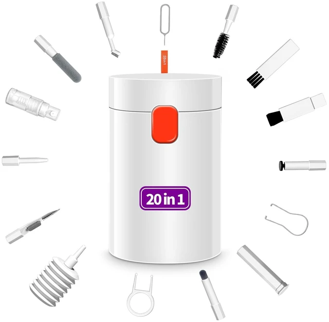 Main image of 20-in-1 Cleaning Kit for Airpod Earbud Laptop Keyboard, Electronic Penlar Cleaning Kit Compatible with Computer PC Cell Phone, Charging Port