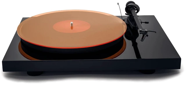 Main image of Acrylic Turntable Mat 11.75" Anti-Static Acrylic Platter Mat for Vinyl Record Players, 1/8" Thick Slipmat OrangeLit