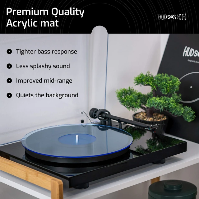 Alt view image 7 of 7 - Acrylic Turntable Mat 11.75" Anti-Static Acrylic Platter Mat for Vinyl Record Players, 1/8" Thick Slipmat Blue