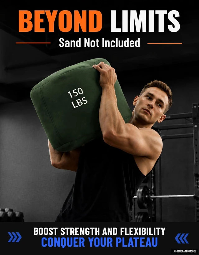 Alt view image 2 of 6 - Sandbag Workout Bag,Sand Bags for Weight Training,Sandbags for Fitness,Sandbags for Weight Training,Round Sandbag,Cross-Training & Exercise, Sand Not Included