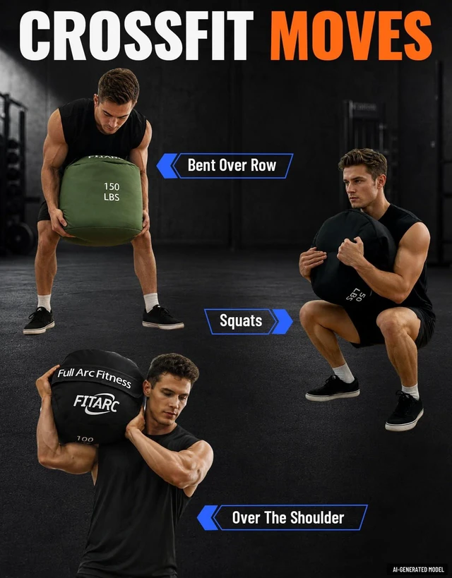 Alt view image 4 of 6 - Sandbag Workout Bag,Sand Bags for Weight Training,Sandbags for Fitness,Sandbags for Weight Training,Round Sandbag,Cross-Training & Exercise, Sand Not Included