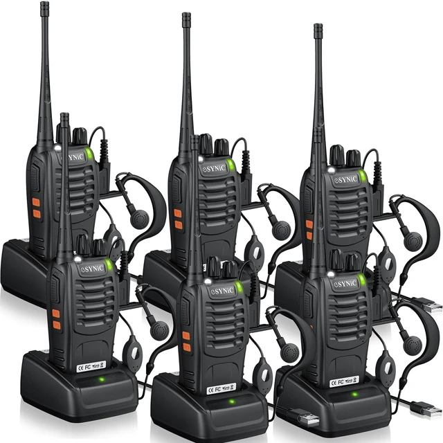 Main image of 6 Pack Rainproof Walkie Talkies for Adults & Kids-Easy to Carry 3 Miles Long Range-16 Ch& 6 Original Earpieces-VOX Hand Free Talking-Rechargeable Designed -Home/Outdoor/RV Trip/Travel