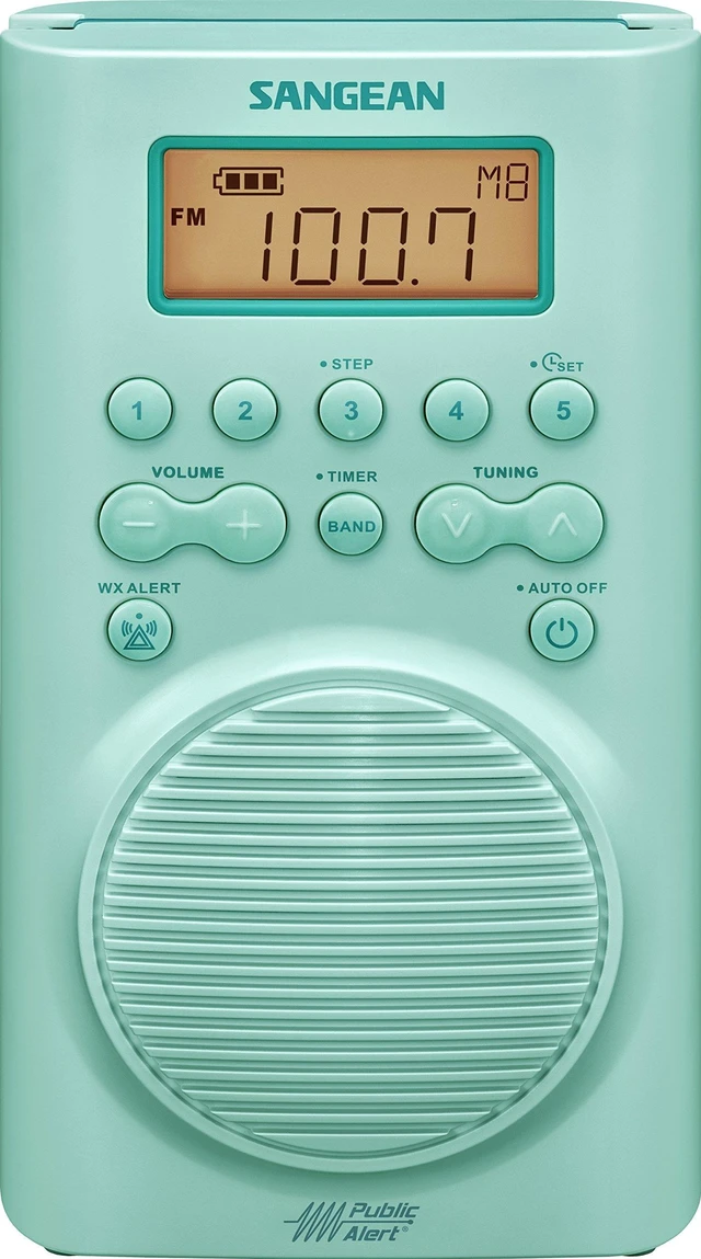 Main image of H205TQ Portable AM/FM/Weather Alert Digital Tuning Waterproof Shower Radio, Turquoise