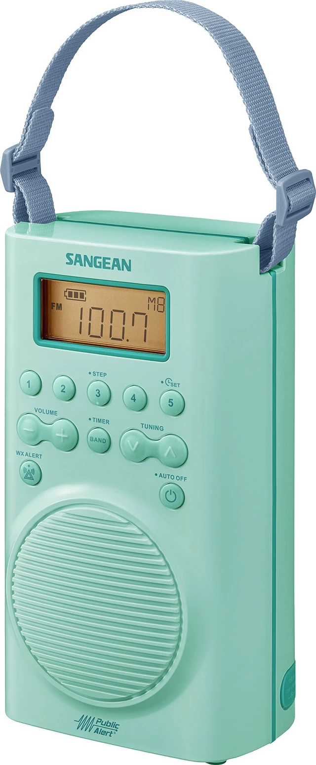 Alt view image 3 of 6 - H205TQ Portable AM/FM/Weather Alert Digital Tuning Waterproof Shower Radio, Turquoise