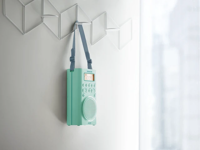 Alt view image 6 of 6 - H205TQ Portable AM/FM/Weather Alert Digital Tuning Waterproof Shower Radio, Turquoise