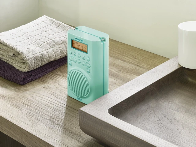 Alt view image 5 of 6 - H205TQ Portable AM/FM/Weather Alert Digital Tuning Waterproof Shower Radio, Turquoise