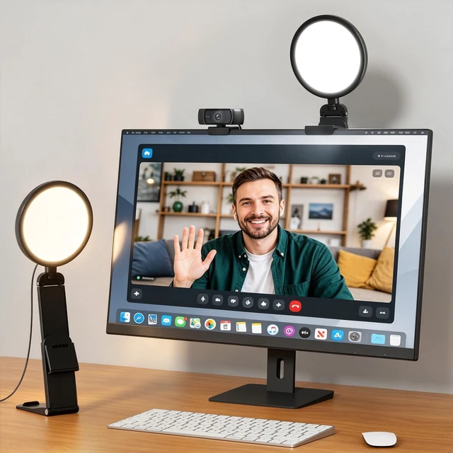 Main image of 2 Pack Zoom Lighting for Computer, Laptop, Monitor & Webcam Eye-Caring, 5"Small Lighting, for Video Call, Conference, Streaming, 50 Modes, CRI>97.8