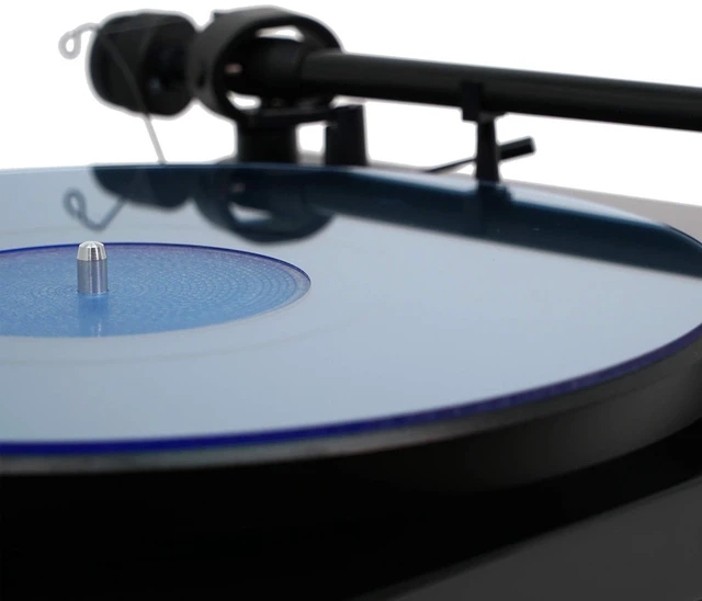 Alt view image 2 of 7 - Acrylic Turntable Mat 11.75" Anti-Static Acrylic Platter Mat for Vinyl Record Players, 1/8" Thick Slipmat Blue