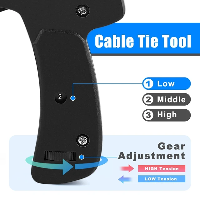 Alt view image 4 of 7 - 600B Cable Tie Gun, Flush Cut Tool, for Cable Management, Cable Ties