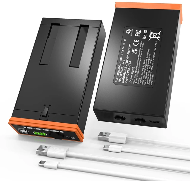 Main image of 2 Pack Power Mag Battery for Moultrie Edge Cellular Trail Camera, 5000mAh Rechargeable Lithium Replacement Battery for Moultrie Edge, Edge PRO, Edge 2, Edge 2 PRO, USB-C & Solar Panels Charging
