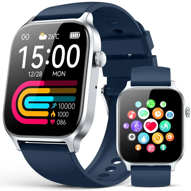 Main image of Smart Watches for Women Men, Fitness Tracker Watch with 110 Sports Modes, Step Counter/Sleep Monitor/Pedometer, IP68 Waterproof, Bluetooth Call & Music Control Smartwatch for iPhone/Android,Blue