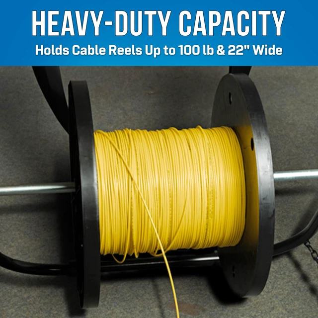 Alt view image 5 of 5 - CC-2726WS 26" Wide Steel Cable Caddy with Wheels and Pull Strap for Large Cable Spools 22 x 20, 100 Lb. Capacity