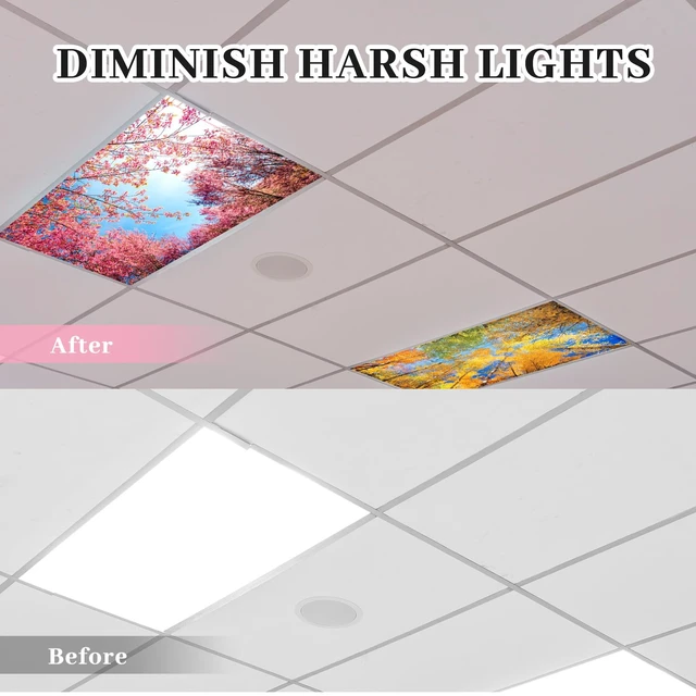 Alt view image 3 of 6 - 12 Pcs Classroom Fluorescent Light Covers Bulk, Seasons Forest