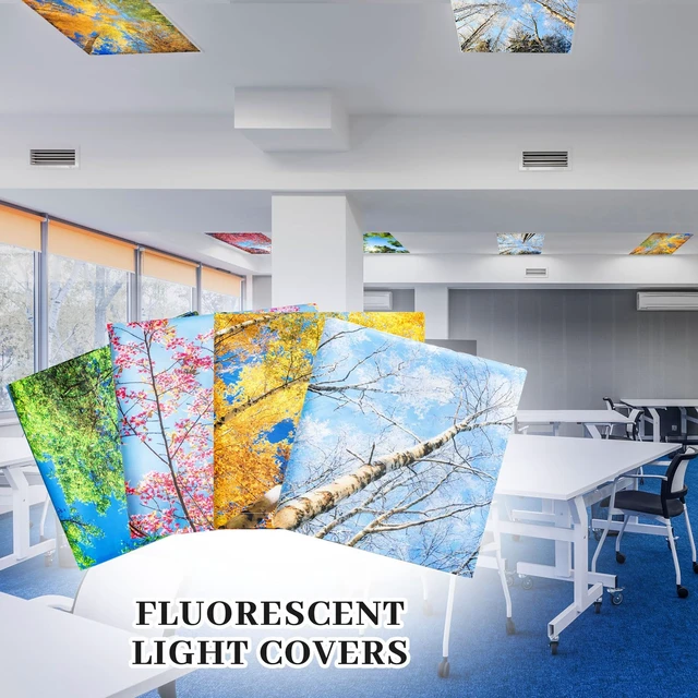 Alt view image 5 of 6 - 12 Pcs Classroom Fluorescent Light Covers Bulk, Seasons Forest