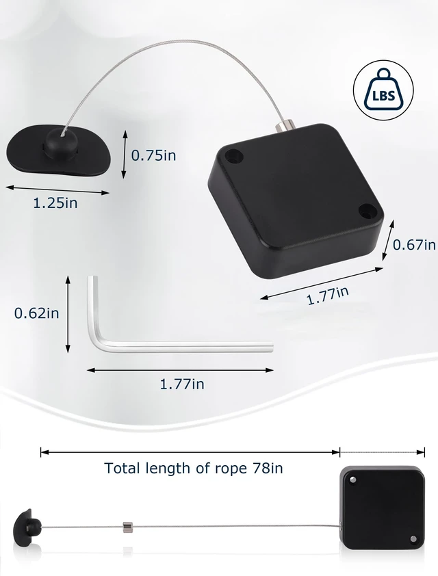 Alt view image 3 of 7 - Retractable Remote Control Tether, 6.5 Ft Security Lanyard, 4 Pack 6.5 Ft Retractable Cable, Adjustable Length, Strong Clasp Lock, Protects TV Remote Control, Tablets & Controllers