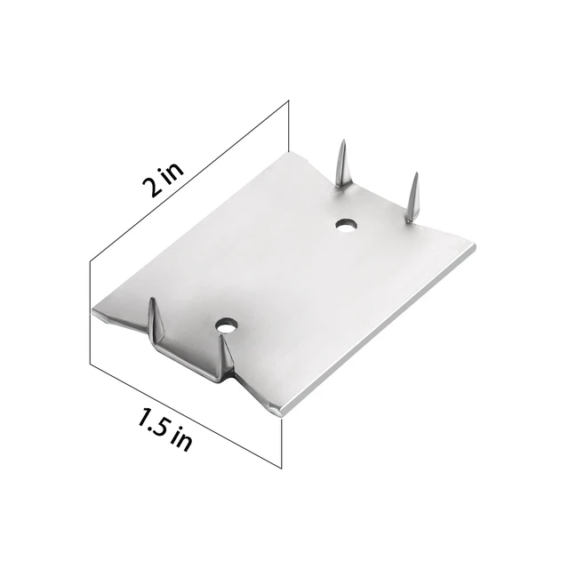 Alt view image 2 of 5 - (30 pcs) Stainless Steel 304 1.5X2 Inch 16-Gauge Anti-Nail Protection Plate Shield, Nail Plate for Wood Studs, Steel Cable Wire Protector Plate with Sharp Pointed Prongs
