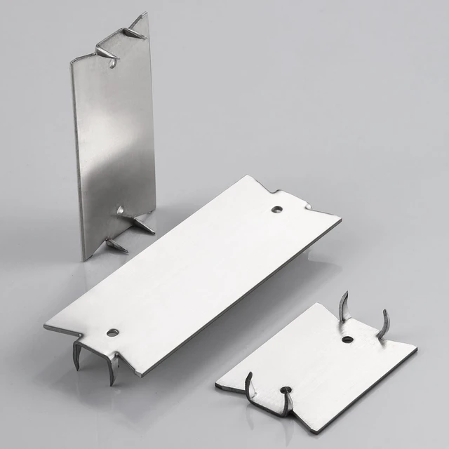 Alt view image 4 of 5 - (190 pcs) Stainless Steel 304 1.5X3 Inch 16-Gauge Anti-Nail Protection Plate Shield Stainless Steel, Nail Plate for Wood Studs, Steel Cable Wire Protector Plate with Sharp Pointed Prongs