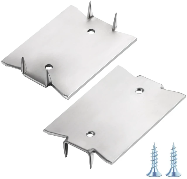 Main image of (30 pcs) Stainless Steel 304 1.5X2 Inch 16-Gauge Anti-Nail Protection Plate Shield, Nail Plate for Wood Studs, Steel Cable Wire Protector Plate with Sharp Pointed Prongs
