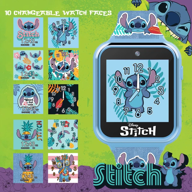 Alt view image 4 of 7 - Disney Stitch Kids Smart Watch with 10 Customizable Faces, Camera, Voice Recorder, Calculator, and Step Counter Touchscreen Interactive Watch for Kids Blue Silicone Strap
