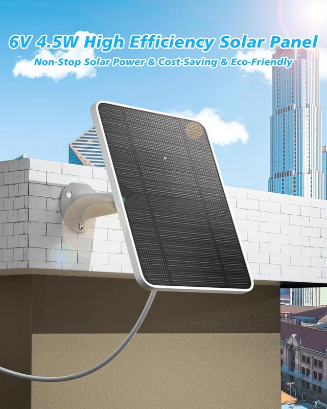 Alt view image 2 of 7 - Solar Panel Charger Compatible with Arlo Pro 5S/Pro 4/Pro 3/Pro 3 Floodlight/Ultra/Ultra 2 Camera, 6V 4.5W Solar Panels Charging IP65 Weatherproof w/ 9.8ft Charging Cable Adjustable Wall Mount, 2 Pack