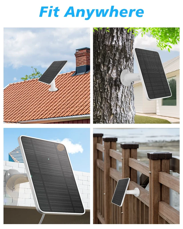 Alt view image 7 of 7 - Solar Panel Charger Compatible with Arlo Pro 5S/Pro 4/Pro 3/Pro 3 Floodlight/Ultra/Ultra 2 Camera, 6V 4.5W Solar Panels Charging IP65 Weatherproof w/ 9.8ft Charging Cable Adjustable Wall Mount, 2 Pack