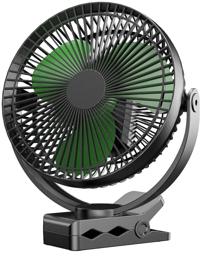 Main image of Clip on Fan, Rechargeable Portable Fan, 8 Inch Small Desk Fan - 10000mAh Battery Powered Fan with 4 Speed, 360° Rotation Personal Fan Suitable for Golf Cart, Bedroom, Travel and Camping (Green)