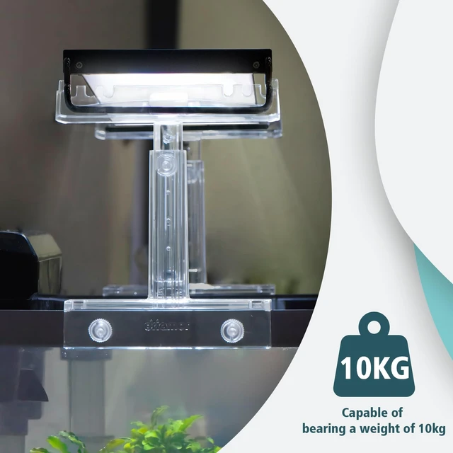 Alt view image 5 of 6 - Aquarium Light Holder Adjustable, Clear Acrylic Fish Tank LED Light Riser Stand Aquarium Lamp Brackets Kit 2pcs Transparent Support for Width 2.34-4.7 Inches Light with Extendable Bracket