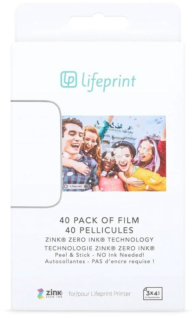Main image of 40 Pack of Film for Augmented Reality Photo and Video Printer. 3x4.5 Zero Ink Sticky Backed Film