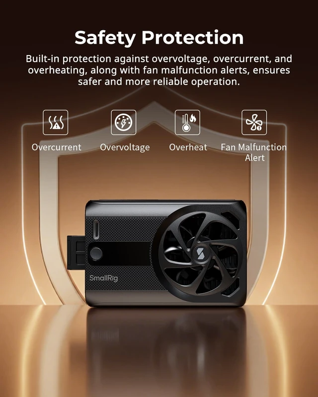 Alt view image 6 of 7 - Cooling Fan Built-in Battery, External Camera Cooling System Snap-in Design for Sony A7 IV/A7S III/A7C II/A6700/ ZV-E10 / ZV-E10 II/FX3/FX30, for Canon R5/R5 Mark II/R6 Mark III/R6 V