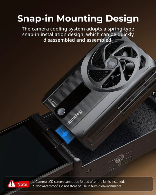 Alt view image 7 of 7 - Cooling Fan Built-in Battery, External Camera Cooling System Snap-in Design for Sony A7 IV/A7S III/A7C II/A6700/ ZV-E10 / ZV-E10 II/FX3/FX30, for Canon R5/R5 Mark II/R6 Mark III/R6 V