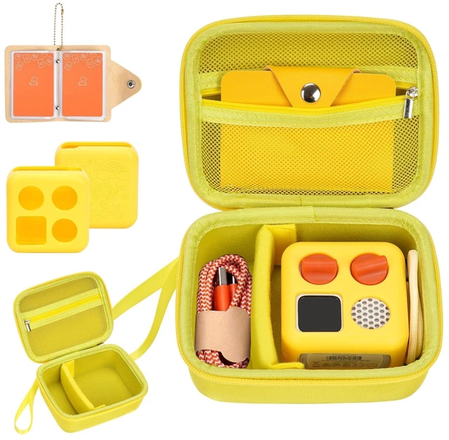 Main image of Hard Case and Silicone Cover for Yoto Mini Player, Kids Audio Music Accessory with Card Case Holder for up to 10 Cards (Yellow)