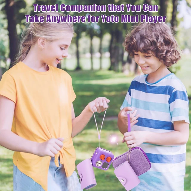 Alt view image 7 of 7 - Hard Case and Silicone Cover for Yoto Mini Player, Kids Audio Music Accessory with Card Case Holder for up to 10 Cards (Purple)